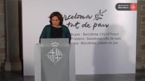 Streaming Declaració institucional d'Ada Colau amb motiu del primer aniversari dels atemptats del 17 d'agost