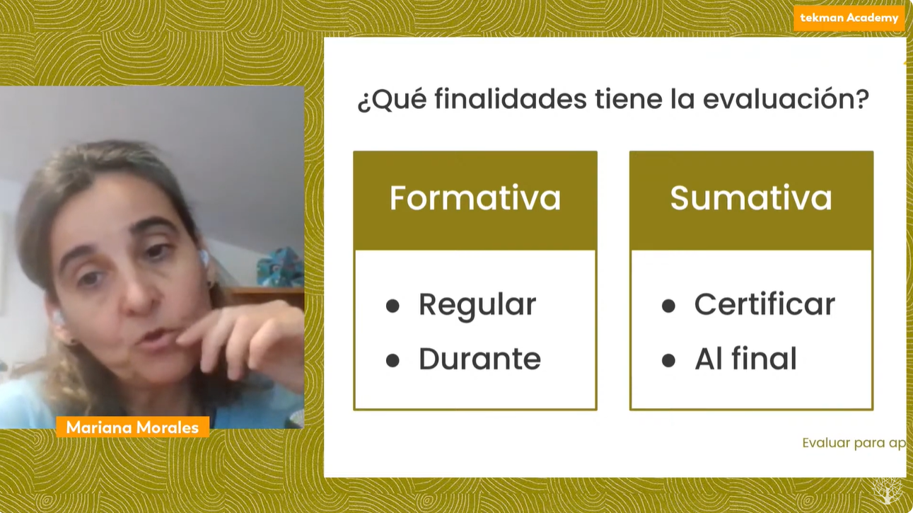 Tekman Academy - Evaluar para aprender: estrategias para todas las etapas con Mariana Morales